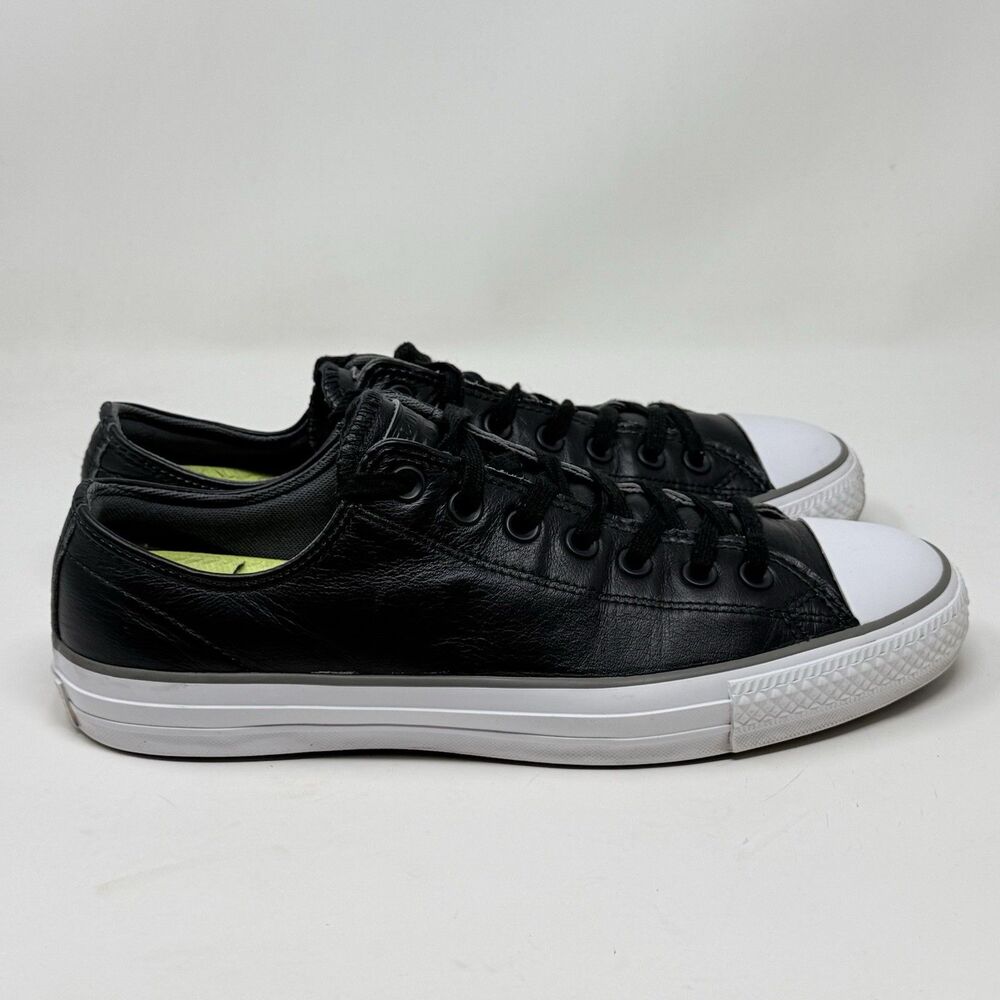 Converse Cons Lunarlon Sneakers Mens 10.5 Black Leather Low Top Skate Shoes